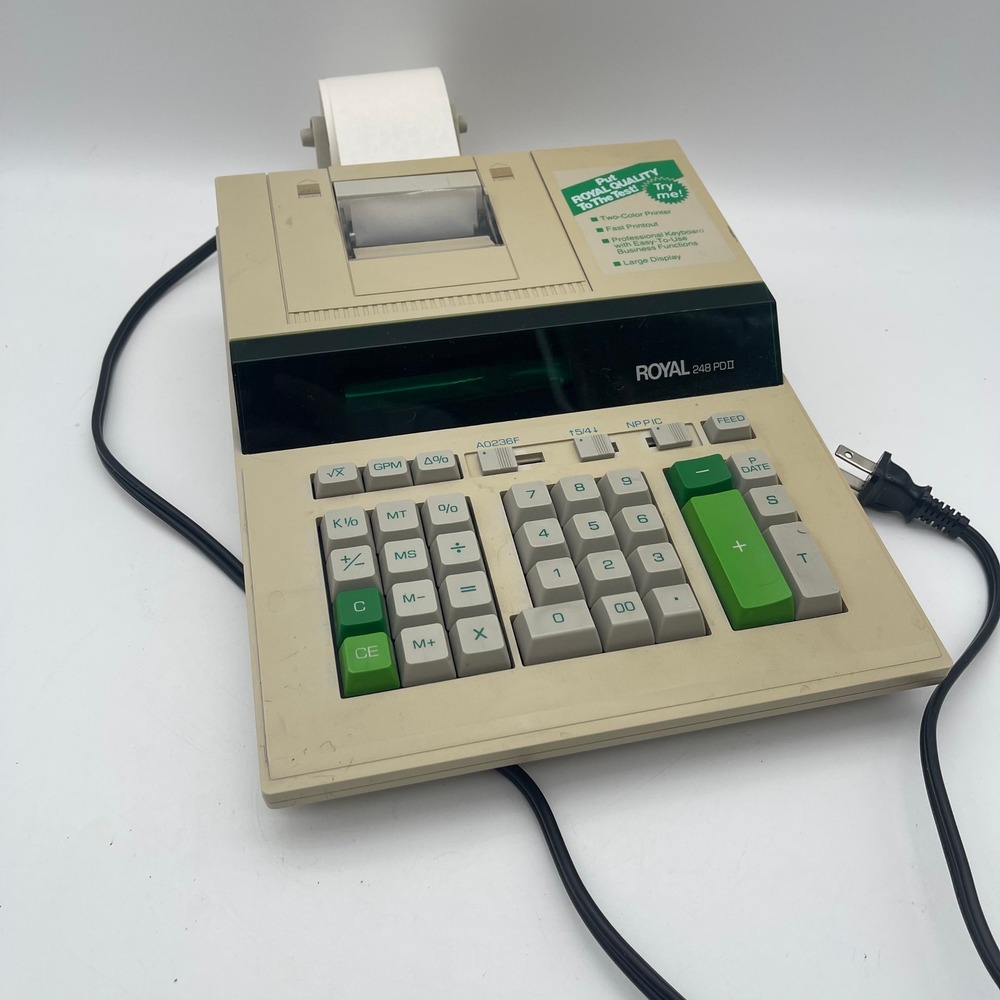 Royal 248PDII Electronic Printing Calculator Two-Color‎ Desktop Adding Machine